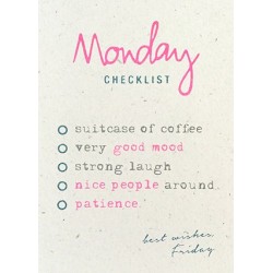 Affiche "Monday checklist"