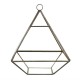 Terrarium pyramide en métal argent