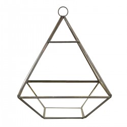 Terrarium pyramide en métal argent